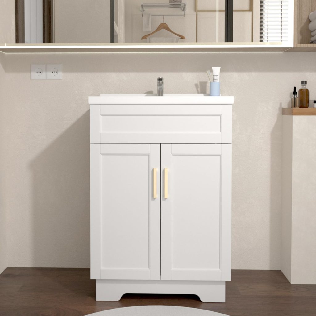 YGIPT Milky White Bathroom Vanity