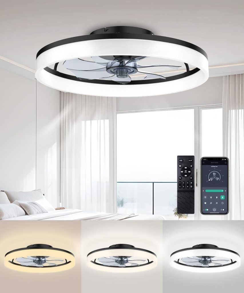 AQUBT Modern Low Profile Ceiling Fan