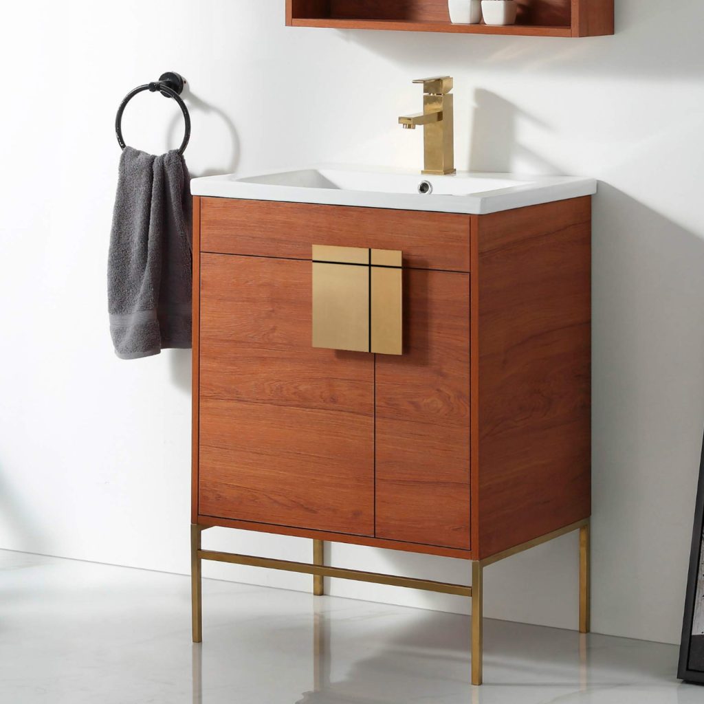 Fine Fixtures 24” Vanity – Spicy Walnut Satin Brass