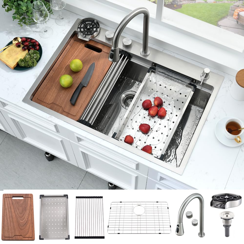 Bokaiya 33 Inch Waterfall Kitchen Sink