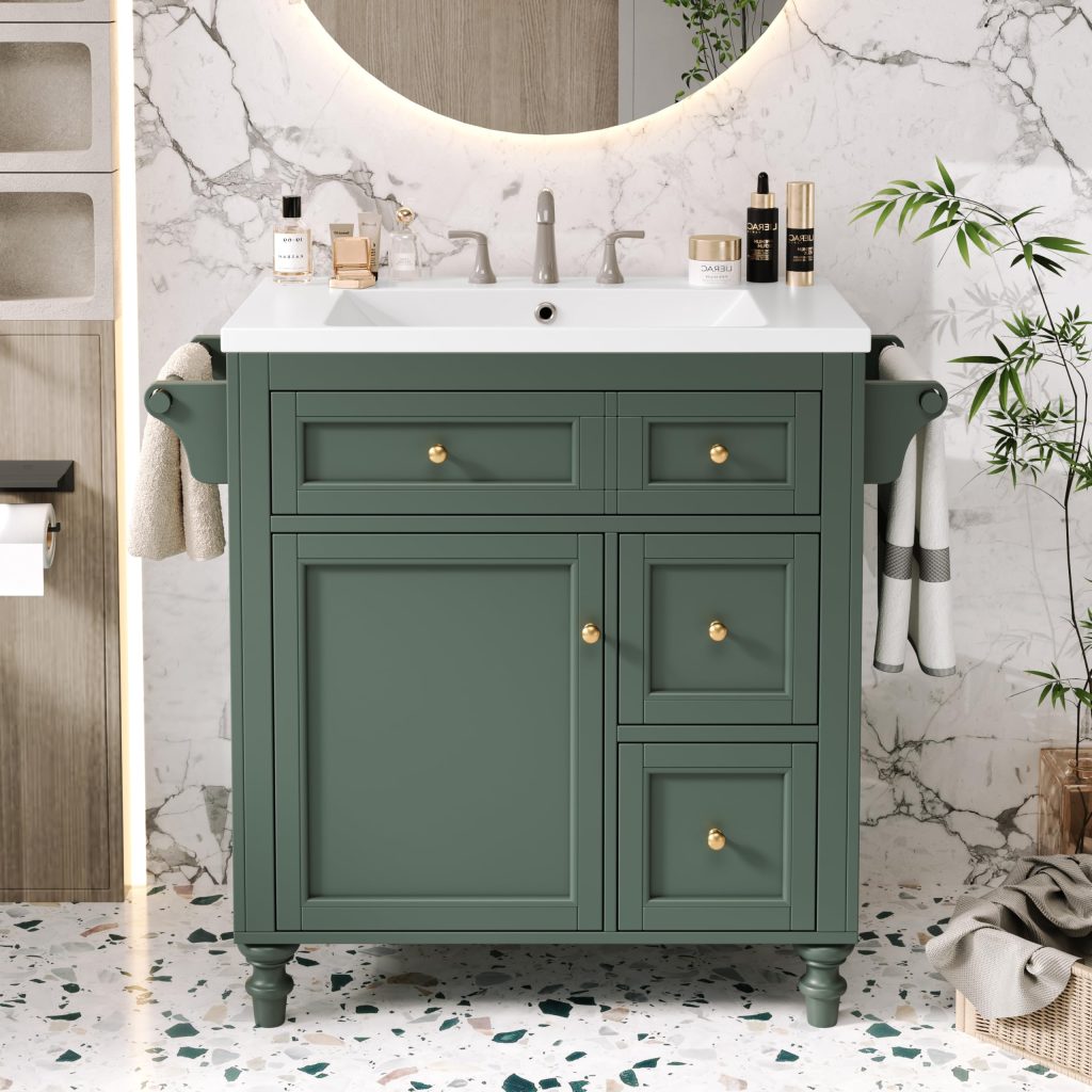 Virubi 30″ Green Bathroom Vanity