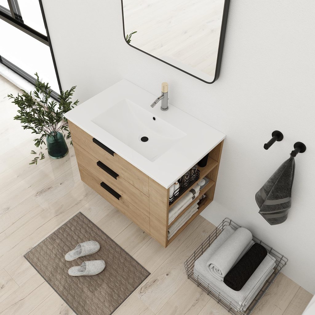 ARTCHIRLY 30″ Floating Vanity with Sink