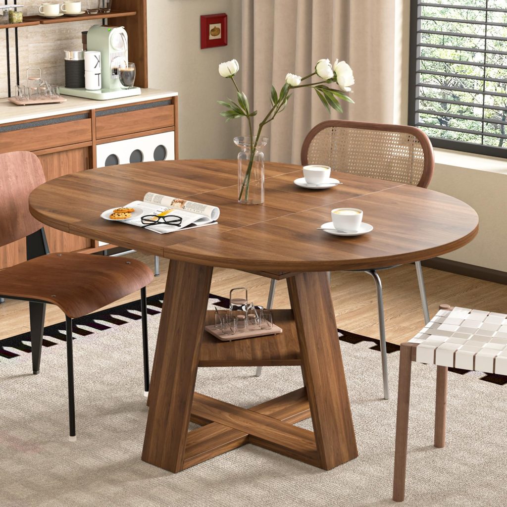 Mxtxmy Extendable Round Dining Table